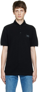 Черная хлопковая футболка-поло Dolce &amp; Gabbana