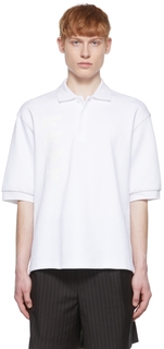 Белая хлопковая футболка-поло We11done