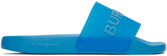 Синие шлепанцы с логотипом Burberry