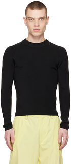 Черный свитер с круглым вырезом Dries Van Noten