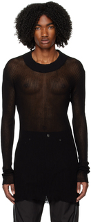 Черный необработанный свитер Rick Owens