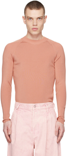 Розовый свитер с круглым вырезом Dries Van Noten