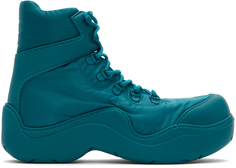 Синие ботинки-бомберы на шнуровке Puddle Bottega Veneta