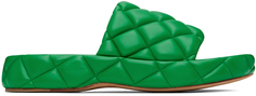 Зеленые стеганые сандалии Bottega Veneta