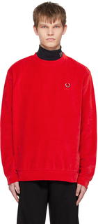 Красный свитшот с вышивкой Raf Simons