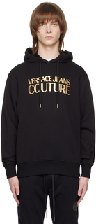 Черный худи с принтом Versace Jeans Couture
