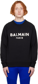 Черный свитшот с эффектом металлик Balmain