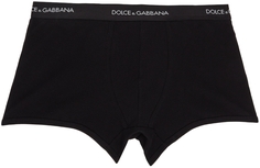Черные хлопковые боксеры в рубчик Dolce &amp; Gabbana