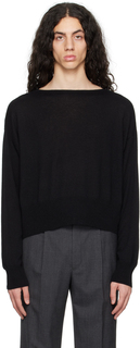 Черный свитер с круглым вырезом AURALEE