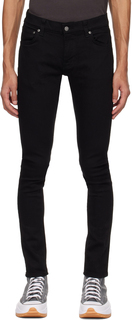 Черные узкие махровые джинсы Nudie Jeans