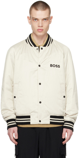 Утепленная куртка-бомбер в полоску Off-White BOSS