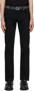 Черные джинсы с вышитым логотипом Fendi
