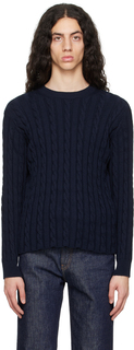 Темно-синий большой свитер AURALEE