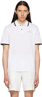 Белая футболка-поло с принтом Moncler