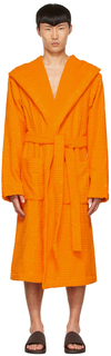 Оранжевый хлопковый халат Bottega Veneta