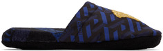 Черно-синие тапочки La Greca Versace