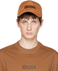 Оранжевая кепка с вышивкой ZEGNA