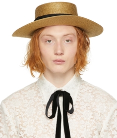 Золотисто-черная шляпа из ламе из папье Gucci