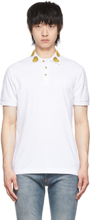 Белая хлопковая футболка-поло Versace Jeans Couture