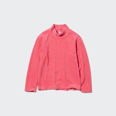 Лонгслив Uniqlo Kids Fleece Ribbed, розовый