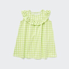 Платье в клетку для малышей Uniqlo, светло-зеленый