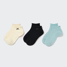 Короткие носки с оборками для девочек (три пары) Uniqlo
