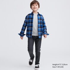 Детские ультраэластичные мягкие джинсы Uniqlo, темно-серый