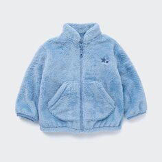 Пушистая флисовая куртка на молнии для малышей Uniqlo, синий