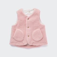 Флисовый жилет на ворсовой подкладке для малышей Uniqlo, розовый