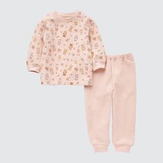 Стеганая пижама UT для малышей «Мои любимые игрушки» Uniqlo, розовый