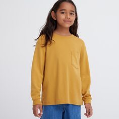 Лонгслив Soft Touch Uniqlo Kids, желтый