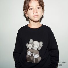 Детская толстовка с рисунком KAWS UT Uniqlo, черный