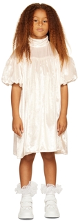 Детское белое блестящее платье со сборками CRLNBSMNS