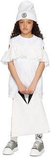 Детское белое платье с рюшами MM6 Maison Margiela