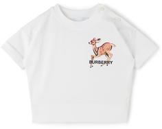 Детская футболка с белым оленем Burberry