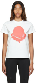 Белая футболка с логотипом Moncler