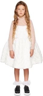 Детское белое многоуровневое платье с пузырьками CRLNBSMNS