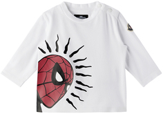 Детская белая футболка с длинным рукавом с изображением Человека-паука Moncler Enfant