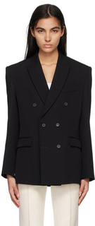 Черный двубортный пиджак WARDROBE.NYC