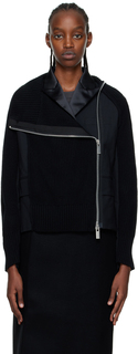 Черный пиджак со вставками sacai