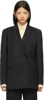 Черный шерстяной свободный пиджак Totême Toteme