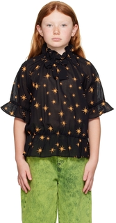 Детская блузка с черными звездами Mini Rodini