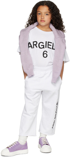 Детские белые брюки с логотипом MM6 Maison Margiela