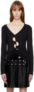Черная блузка с вырезом AVAVAV