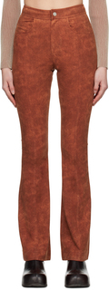 Оранжевые брюки из искусственной кожи со вставками Andersson Bell