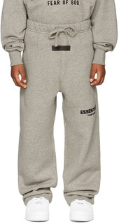 Детские серые брюки с логотипом Essentials