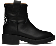 Детские черные кожаные ботинки на молнии MM6 Maison Margiela