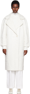 Белое жатое пальто Dries Van Noten