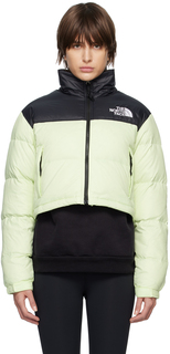 Зеленая короткая пуховая куртка Nuptse The North Face