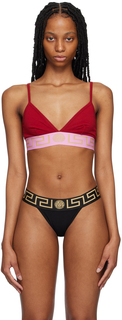 Красный бюстгальтер с каймой Greca Versace Underwear